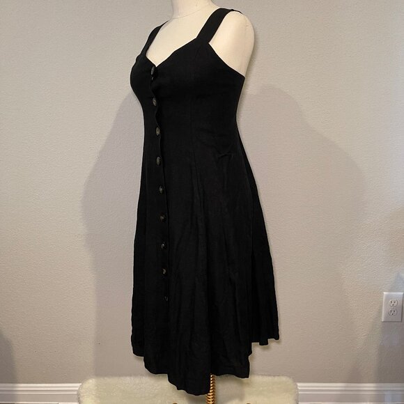 Sezane Gabby Dress in black linen, size 40, US 8 - Picture 6 of 10